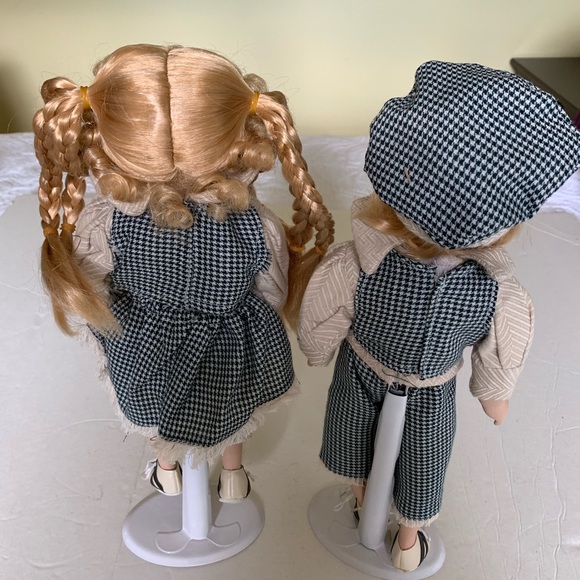 Collectible Porcelain Dolls 12” Twin Girl & Boy - Picture 6 of 6